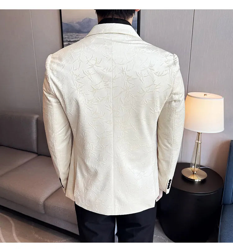 British Style Velvet Men Blazers Autumn Winter Slim Fit Casual Business Suit Jackets Wedding Groom Banquet Formal Coats