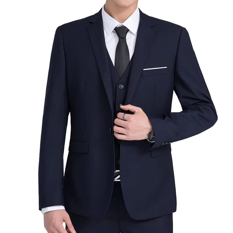 Men's Slim Fit Formal Suit – Blazer & Pants Set for Business, Wedding & Banquet
