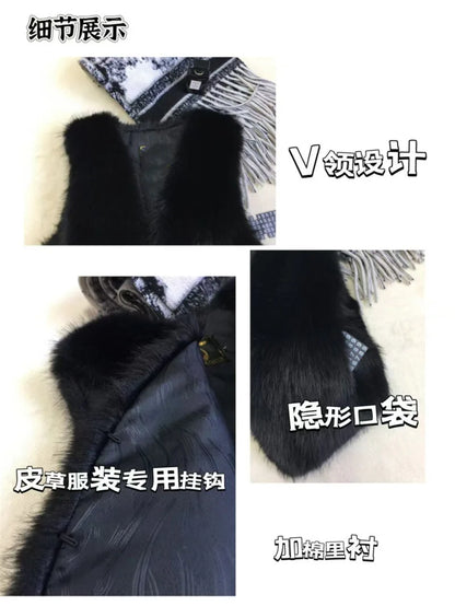 Women Fur Vest New Autumn Winter Female Waistcoat Korean Warm White Black Pink Faux Fur Jacket Fashion Tank Top Sleeveless Coats