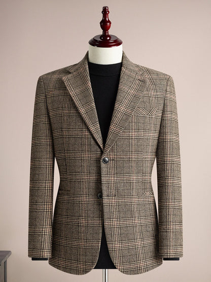 High Qualitys 50% Woolen Men's Suit Jacket Autumn Winter Thicken Warm Business Slim Fit Casual Wedding Groom Coats Tailcoat