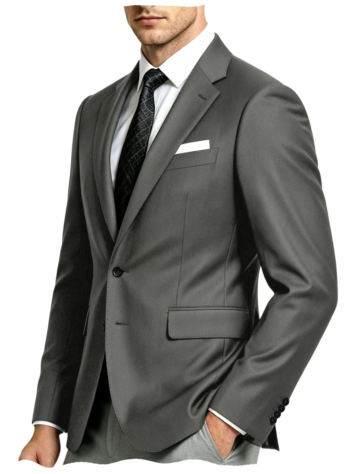 Men's Suit Jacket Single Button Slim Fit Notch Lapel for Wedding, Prom and Business