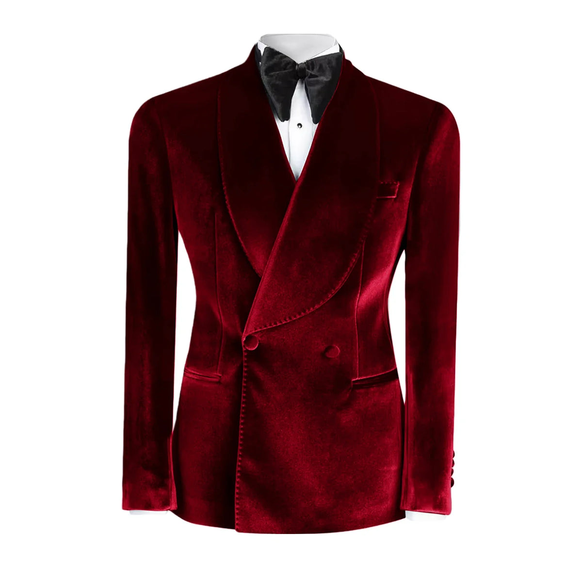 Formal Velvet Men's Suits Blazer Double Breasted Jacket 1 Piece Elegant Slim Fit Male Clothing Wedding Men Business Casual Coats