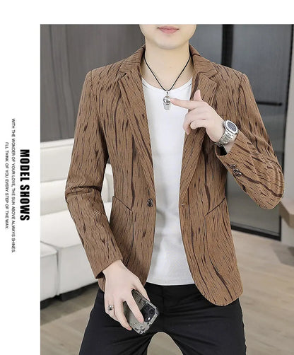 Blazer Men's Fashion Outdoor Travel Gentleman Wedding Slimming Business Versatile Trendy Casual Korean-style Formal Wear Blazer