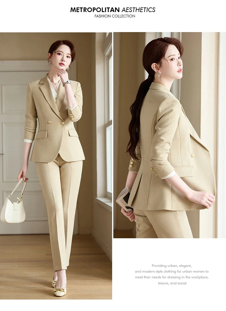 Stylish Professional Womens Boutique Pant Suit. Two-Piece Trousers + Suit Jacket, 2026 Autumn and Winter New Style