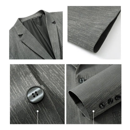 Men's Light Business Casual Blazer | 3D Tailored Anti-Wrinkle Polyester Suit Jacket | Slim Fit, Easy Care, Windproof