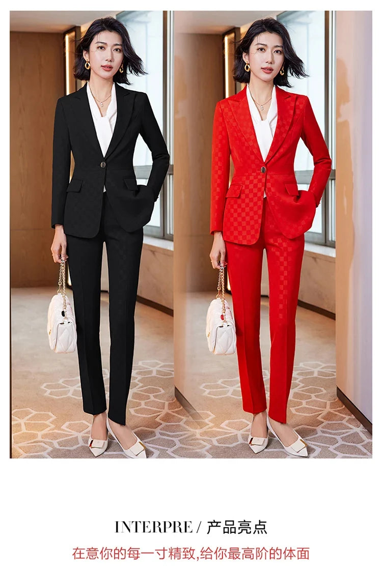 Fashionable professional business women's clothing, high-quality two-piece pants + blazer, elegant and charming2026