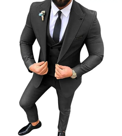 White Men Suits Groom Suit Formal Male Suits for Wedding Best Man Slim Fit Groom Tuxedos For Men (Jacket+Vest+Pants) Terno