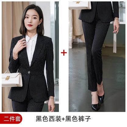 Striped Fashion Women's Suit Set, High Quality Two-Piece Pants + Suit Jacket. New spring/summer 2026