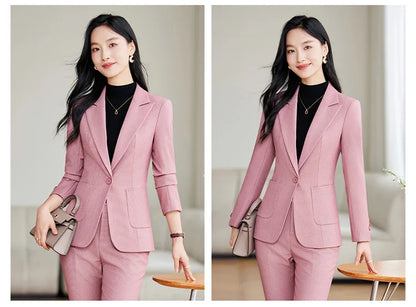 Brown Suits Women 2024 New Autumn High End Fashion Temperament Business Slim Blazer And Pants Sets Office Lady Work Wear
