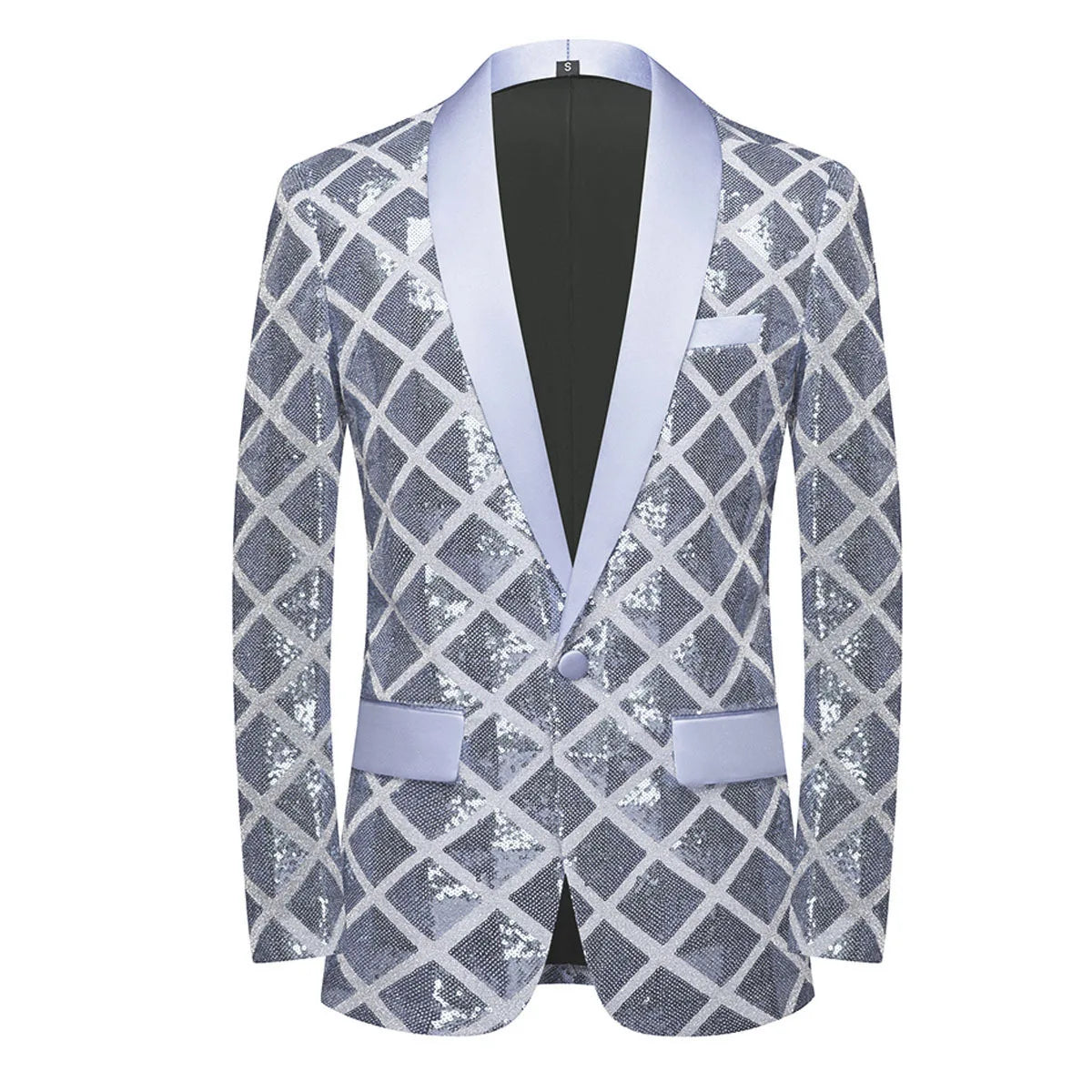 Fashion Men's Wedding Banquet Prom Evening Party Suit Jacket Pink Red Sequins Single Button Slim Tuxedo Blazers for Singer Host
