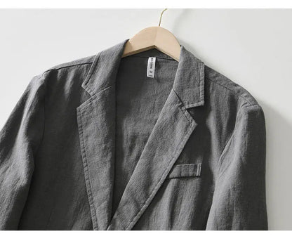 Pure Cotton Blazer Outdoor Men's Traveling Breathable, Non-stretch, Moisture-wicking, Sweat-absorbing, Fitted and Casual Blazer