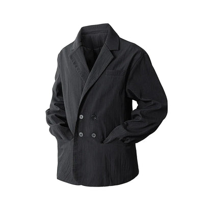 Men's Double Breasted Smart Casual Blazer – Black & Coffee | Spring Autumn Jacket