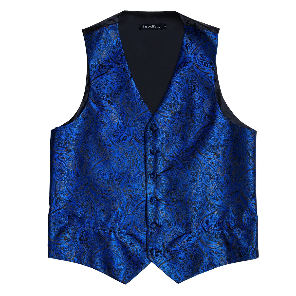 Men's Jacquard Floral V-Neck Suit Vest & Matching Tie Set, Formal Fit Waistcoat for Wedding, Prom, Business Party