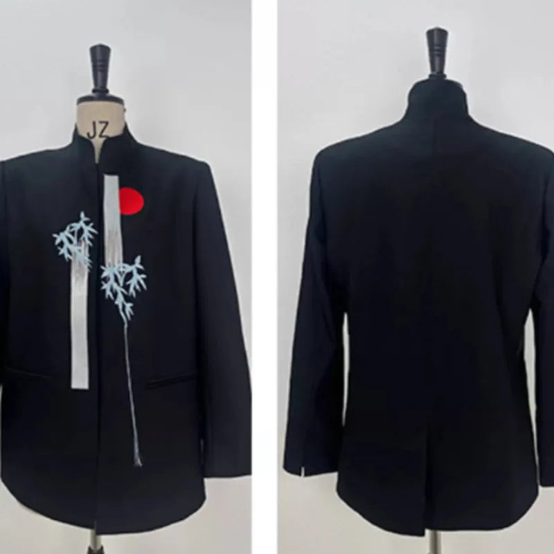 Women Chic Blazer Chinese Style Embroidery Stand Collar Elegant Fashion High Street Trendy Jacket New Spring Autumn HK20319