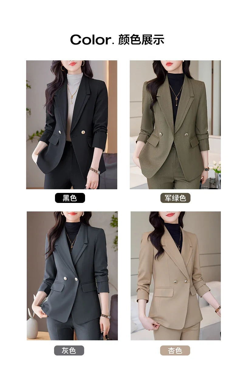 Professional Long-Sleeved Trouser Suits for Women, Fashionable Trousers, High Quality, Show, Elegant, New, Autumn and Winter