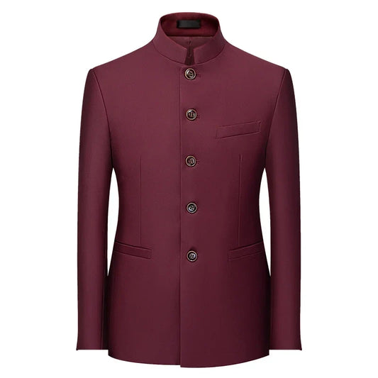 Men's Stand Collar Blazer – Smart Casual Wedding Suit Jacket