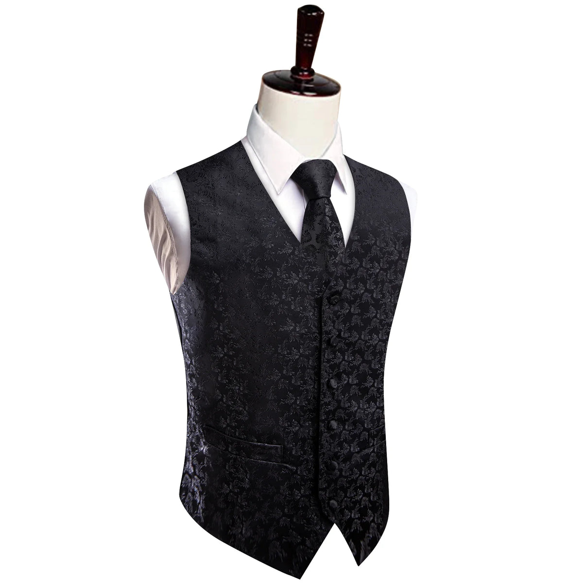 Men's Vest and Tie Set – Paisley Floral Waistcoat with Necktie for Weddings and Business Occasions