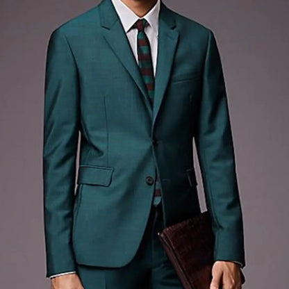 Elegant Two Button Men's Business Suits Men's Wedding Bridegroom Prom Suits Two Pieces(Jacket+Pant+Tie) Slim Fittraje novio