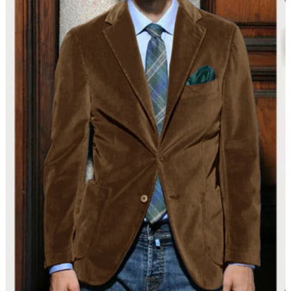 Men's Velvet Blazer Single-Breasted Slim Fit Sport Coat for Business and Formal Occasions