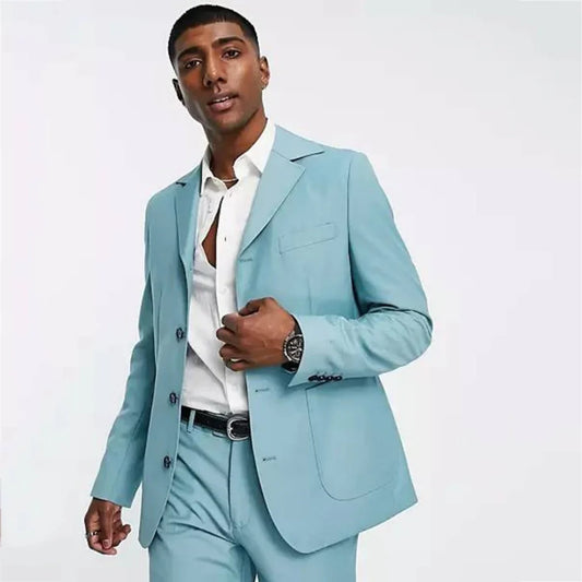 Slim Fit Mens Tuxedo Suits 2 Pcs New Fashion 2022 Peak Lapel Groomsmen Wedding Costume Homme Terno Masculino with Jacket And Pan