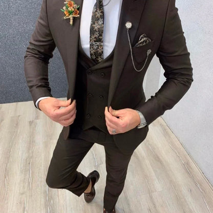 2023 Slim Fit Wedding Groom Tuxedo Suits 3 Pieces Set for Men Formal Business Party Blazer Bridegroom Groomsmen Suit New Arrival