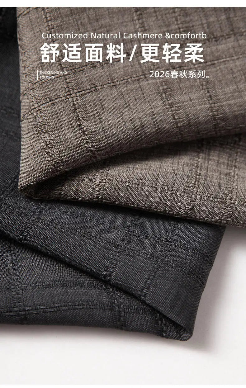 Men's Casual Blazer Single Breasted Spring Autumn Versatile Suit Jacket Grey Coffee