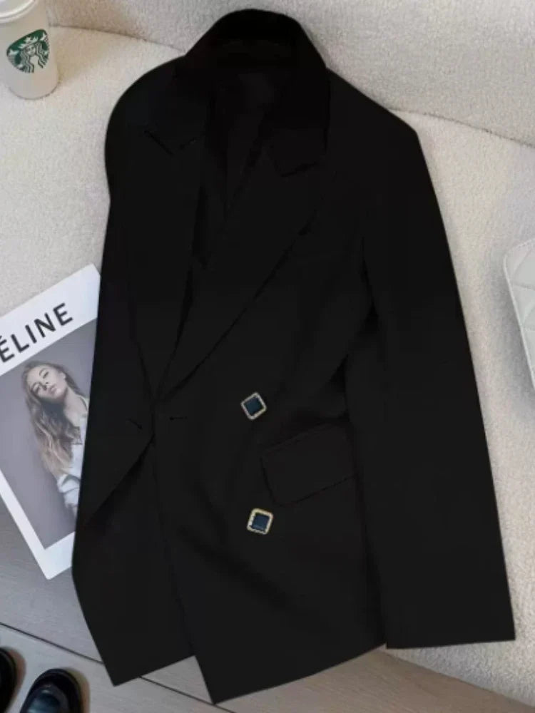 Women's Blazers Spring Autumn New Korean Fashion Long Sleeves Versatile Office Blazer Coats Casual Loose Street Trends Blazers