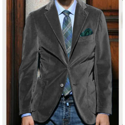 Men's Velvet Blazer Single-Breasted Slim Fit Sport Coat for Business and Formal Occasions