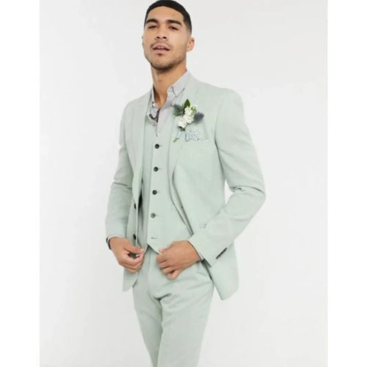 Elegant Suits for Men Groomsmen Dress Three Piece Best Gentleman Leisure Suit Single-breasted Slim Fit  Traje Americana Hombre