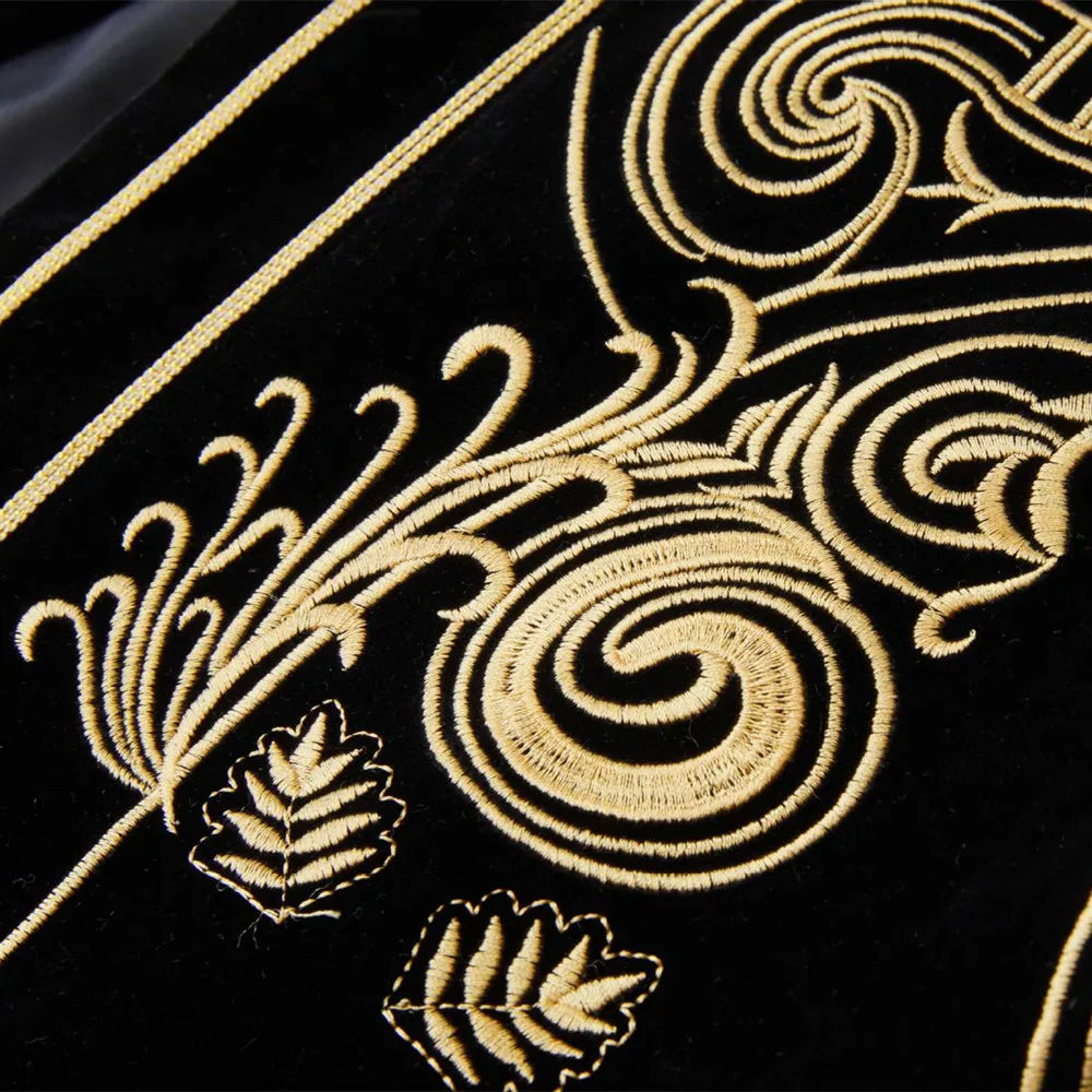 Male Gothic Style Mens Embroidery Velvet Court Blazers Cardigan Slim Fit Suit Jacket Bar Stage Singer Performance Tuxedo Costume