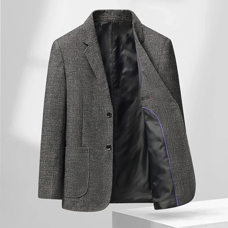Blazer Autumn and Winter Men's Fashion Business Outdoor Travel Checkered Wedding Youth Slimming Casual High Formal Wear Blazer