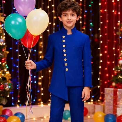 Ship Today Popular 2-Piece Boys Suit Set for Communion, Gold Buttons Formal Suit Attire Toddler to Teen Brand Selection
