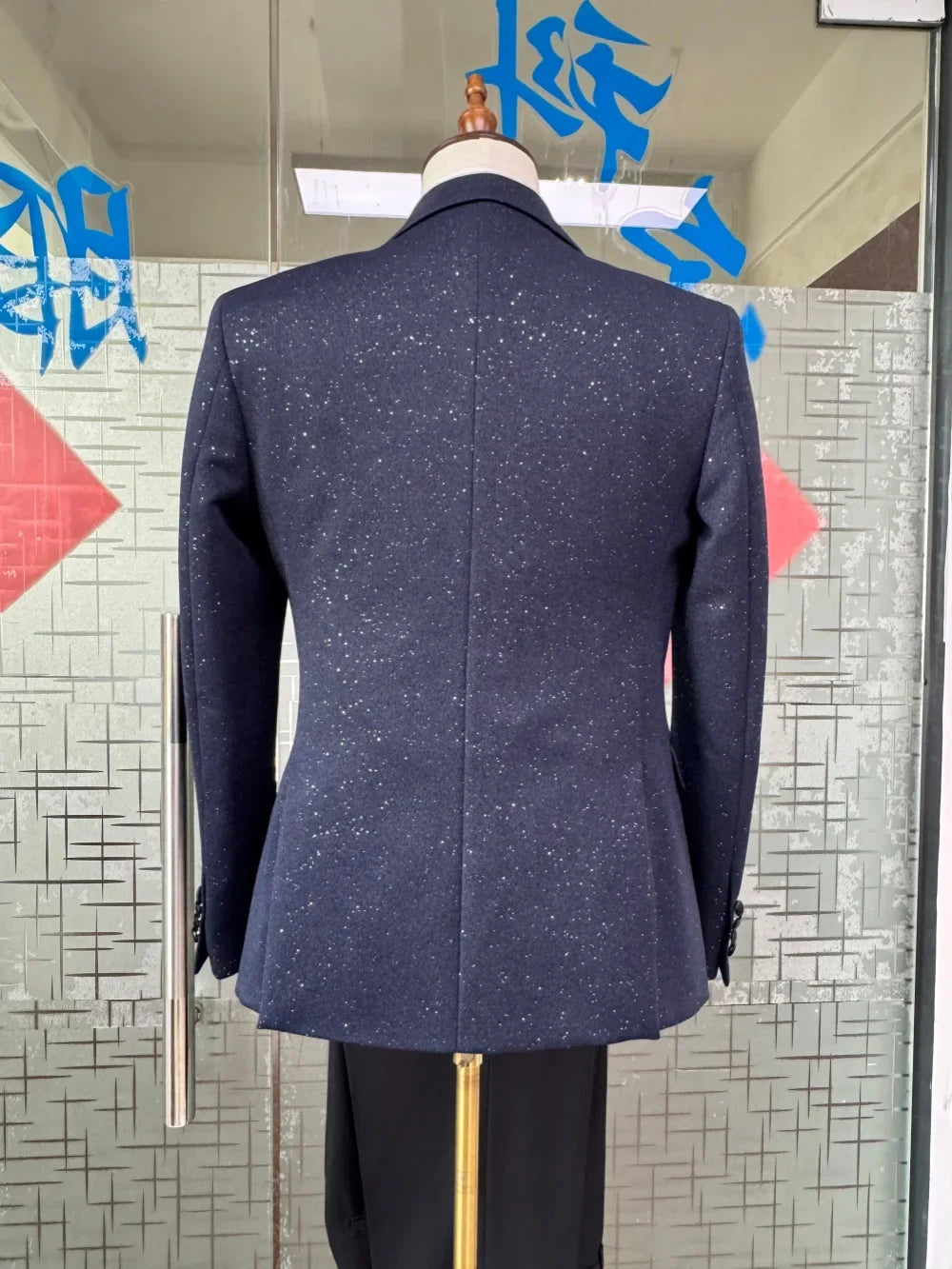 Glitter Men's Luxury Suit Set 3 Pieces Host Costumes Handsome Man Tuxedo Party Prom Wear Premum Elegant Suits For Wedding