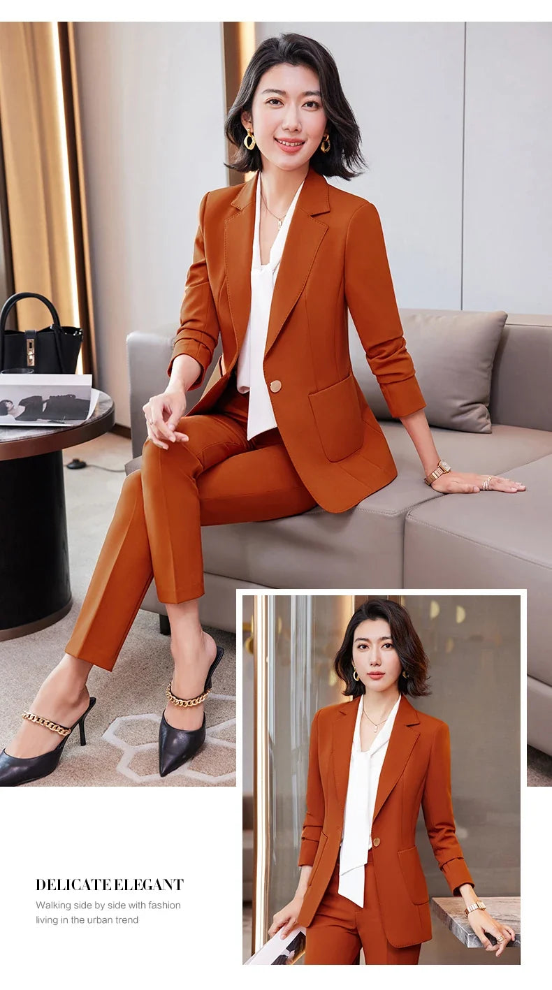 Women's Professional Pants Suit High-Quality Autumn Winter Wear Show Time Increased Temperament