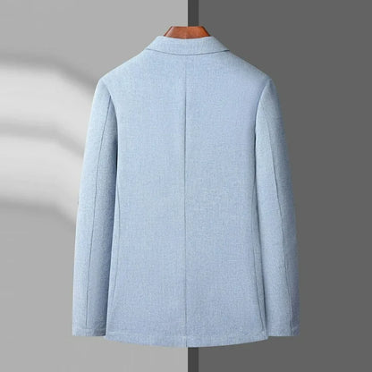 KIDWHXR Coat Man Thin Single-breasted Pocket Business Casual Men Blazer Sun Protection Breathable Versatile Male Suit Outerwear