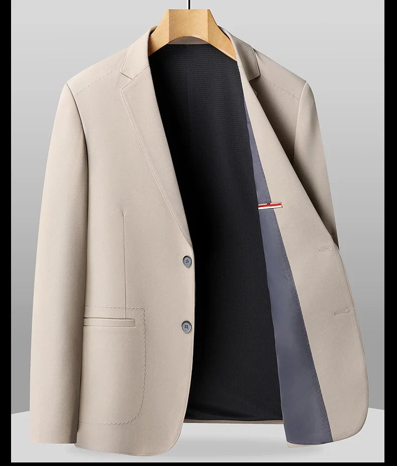 Blazer Outdoor Men's Casual, Fashionable, Trendy, Sporty Solid Color, Slimming British Style Business Gentleman Wedding Blazer