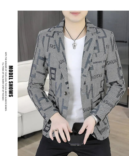 Blazer Men's Fashion Outdoor Travel Gentleman Wedding Slimming Business Versatile Trendy Casual Korean-style Formal Wear Blazer
