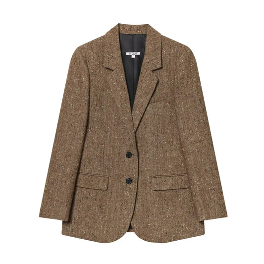 Women's Loose Fit Checkered  Spring Autumn Office Casual Formal Polyester Fiber Long Sleeve Single Button Closure
