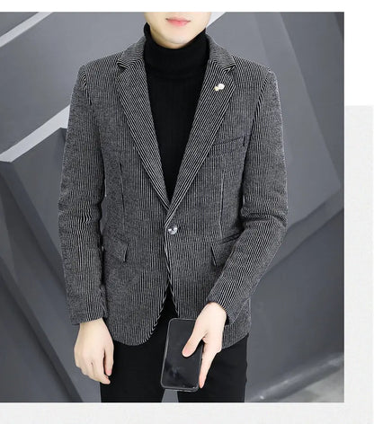 Blazer Autumn and Winter Men Fashionable Outdoor Wedding Slimming Business Casual Korean Version Golden Mink Velvet Girl Blazer