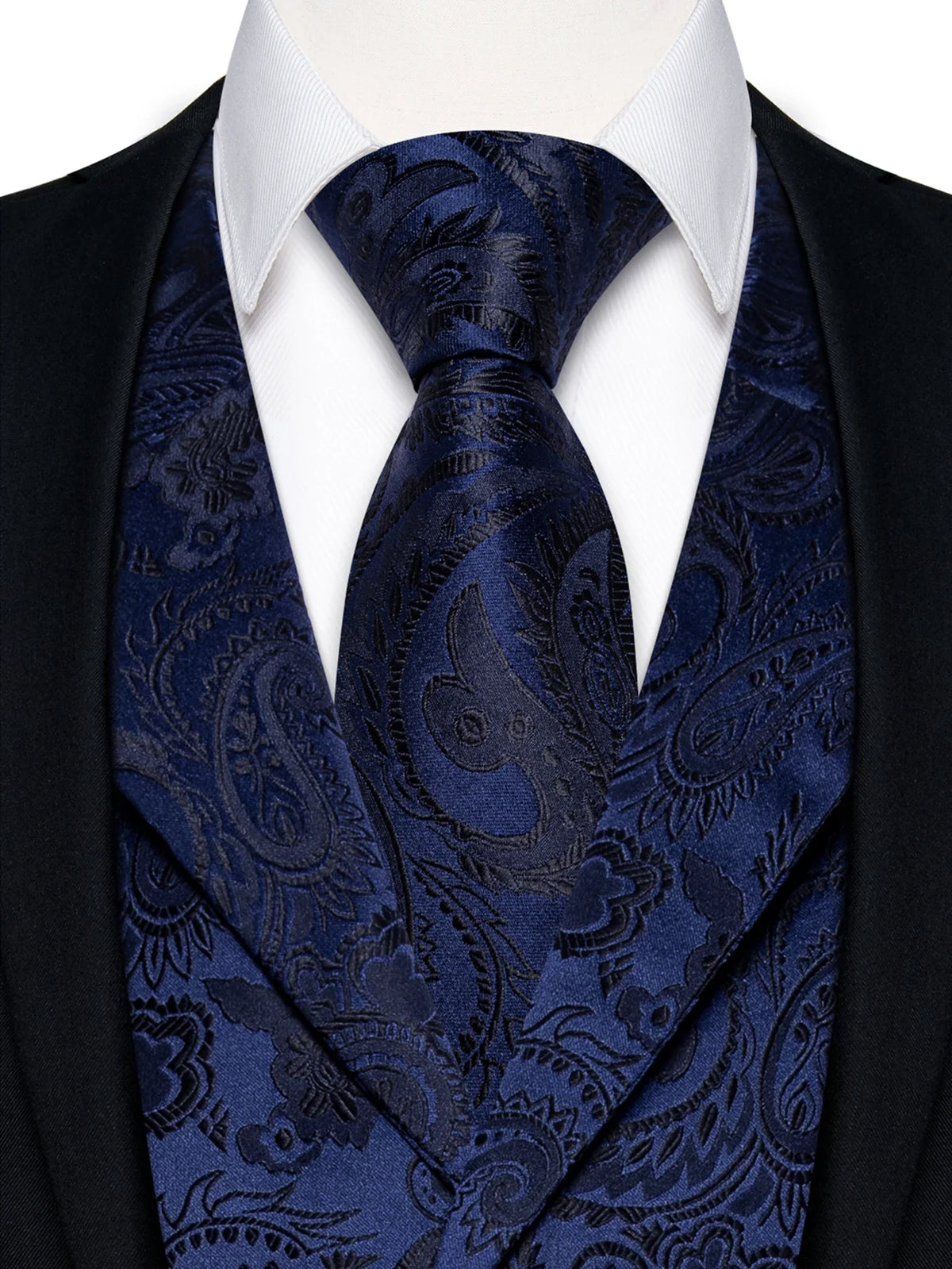 Men's Formal Vest Set with Paisley Pattern, Tie, Pocket Square & Cufflinks for Party & Events