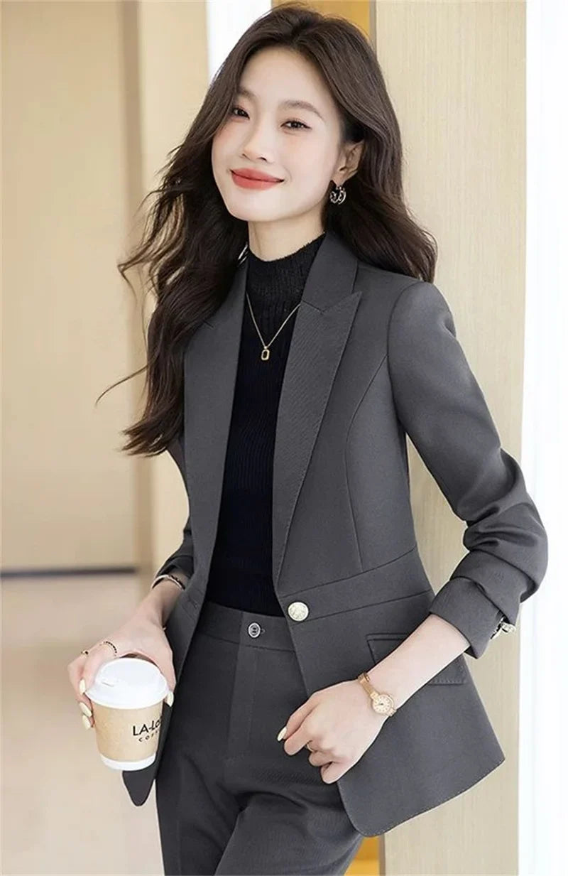 Women Blazers Spring Summer New Fashion Korean Silk Satin Suit V-neck Loose Top Jacket Single Button Suit Blazers Outerwear