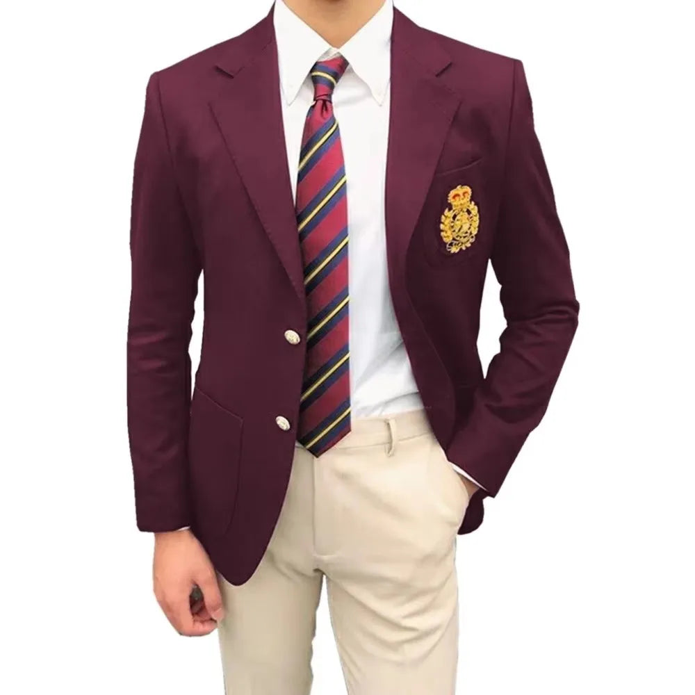 1 Piece Formal Wedding Business Coat Top Men Two Buttons Notch Lapel Jacket Smart Casual Slim Fit Suit Blazer for Prom Party