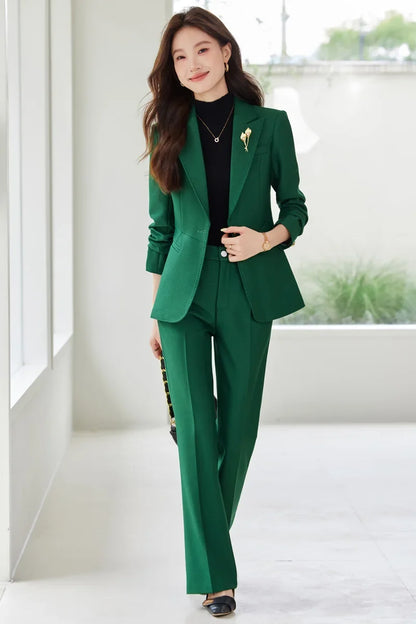 Professional women's exquisite two-piece trousers + suit jacket, elegant fashionable, new style for autumn winter 2025