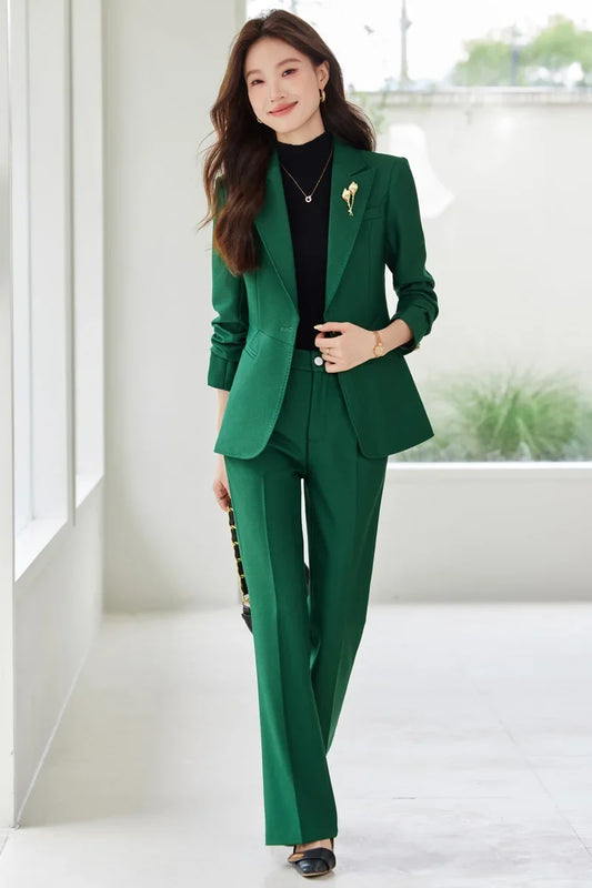 Professional women's exquisite two-piece trousers + suit jacket, elegant fashionable, new style for autumn winter 2025