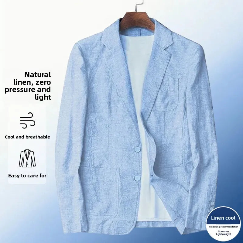 Linen Blazer A Stylish Versatile Men Business Casual Piece That Is Comfortable Breathable and Suitable for All Occasions Blazer