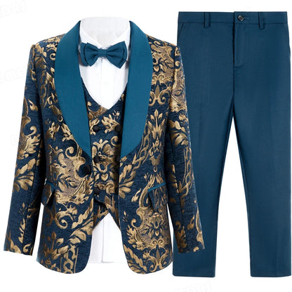 Boys Suit Set 4 Piece Slim Fit Formal Tuxedo for Weddings Ages 3–14