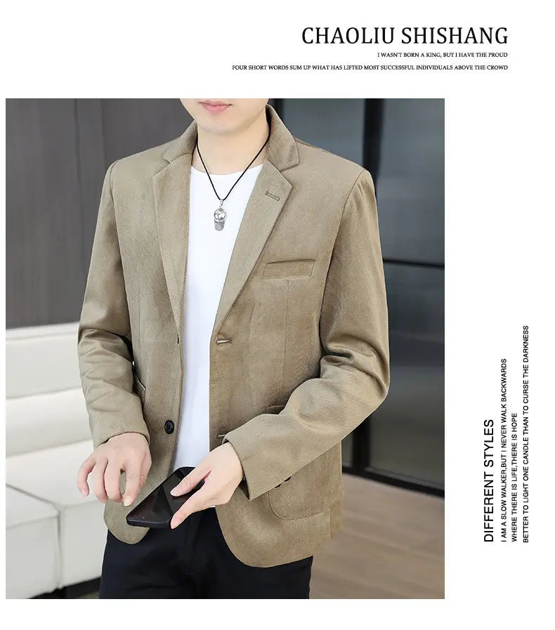 Blazer Men's Fashion Business Gentleman Groom Professional Gentleman Form-fitting Versatile Casual Formal Wear High-end Blazer