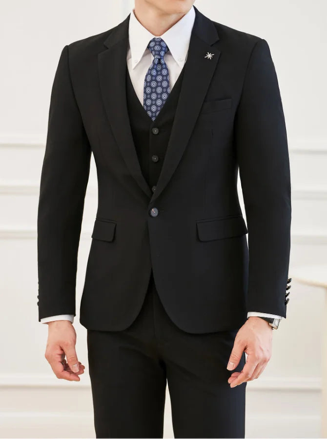 High Quality Elegant Single-Breasted Men Suit Fashion ltalian Style Slim High-end Business Groom Wedding Party Tuxedo 3/2 Pieces