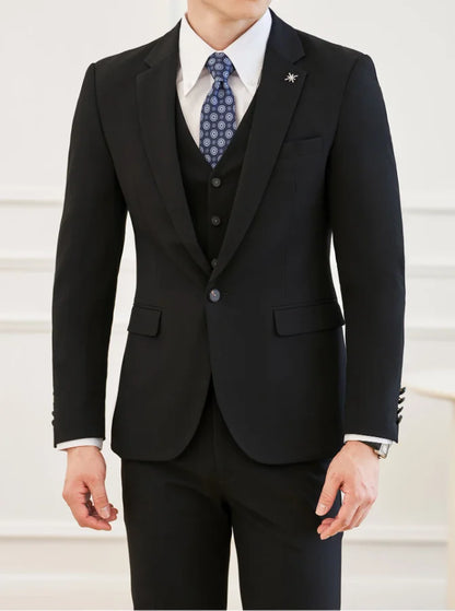 High Quality Elegant Single-Breasted Men Suit Fashion ltalian Style Slim High-end Business Groom Wedding Party Tuxedo 3/2 Pieces