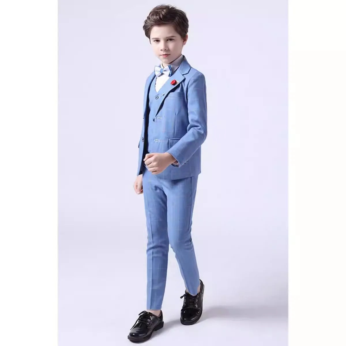 Flower Boys Wedding Suit Set Spring Kids Birthday Photograhy Outfit Children's Piano Host Speech Chorus Performance Costume